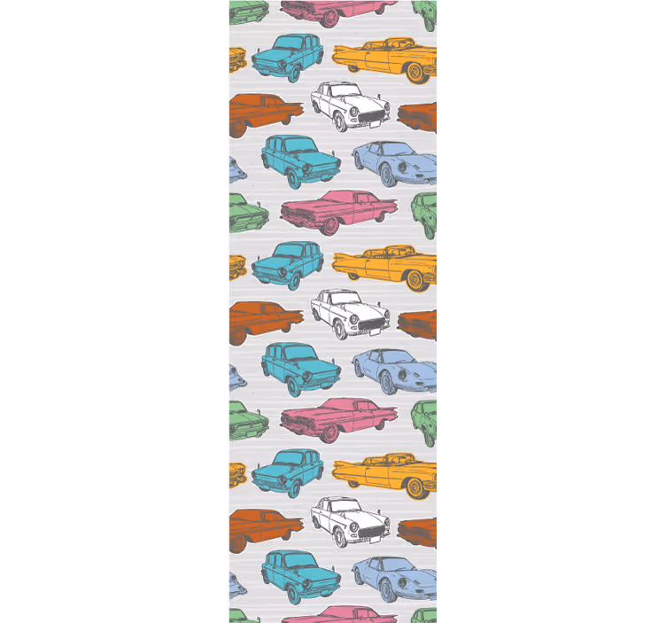 Vintage-rullaverho värikkäillä klassikkoautoilla - Tenstickers