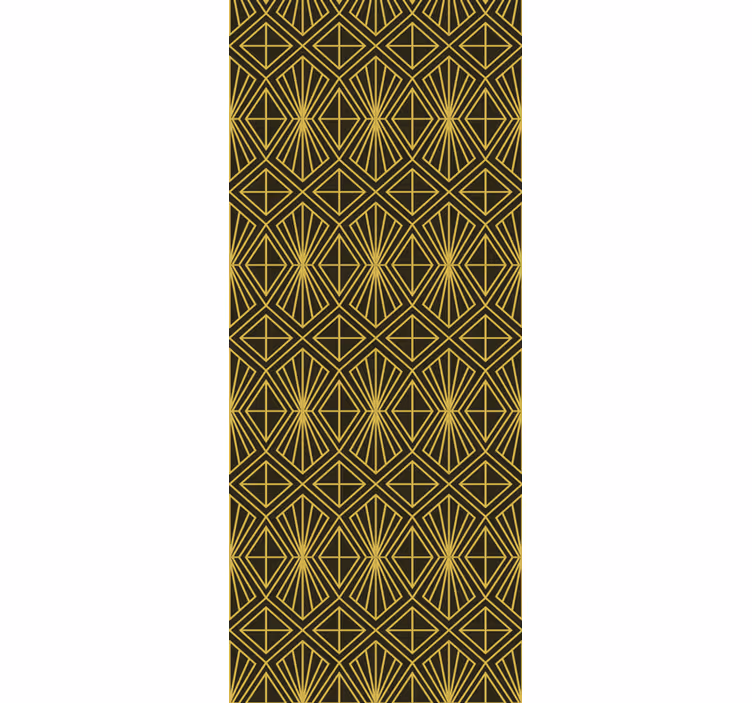 Vintage-rullaverho geometrinen art deco kultakuosisena - Tenstickers