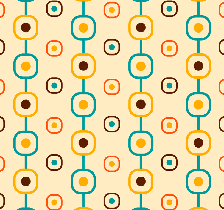 60-luvun geometria vintage-rullaverho - Tenstickers