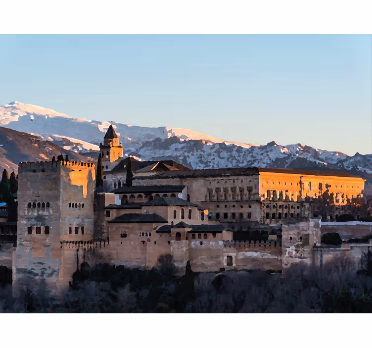 Olohuoneen rullaverho granadan alhambran illassa - Tenstickers