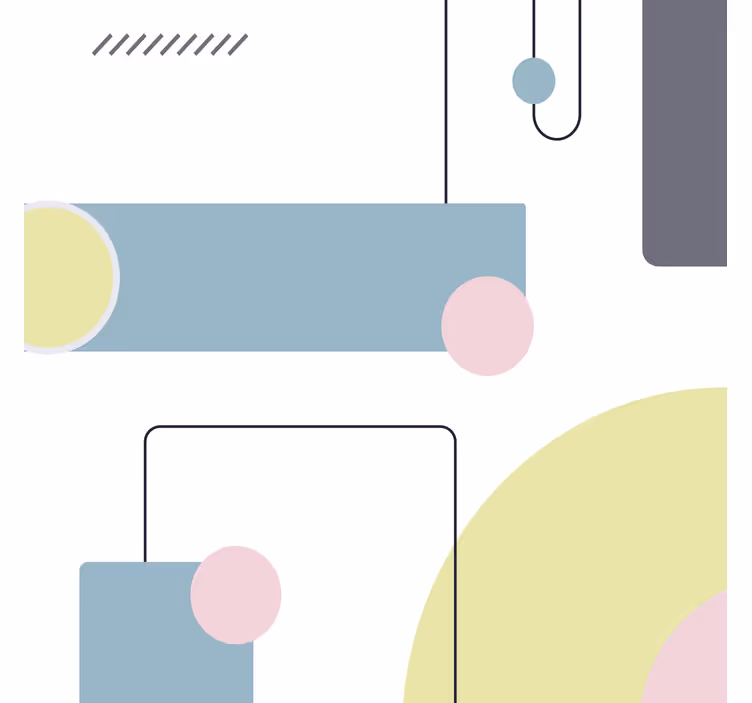Pastelliset geometriset kuviot olohuoneen rullaverho - Tenstickers