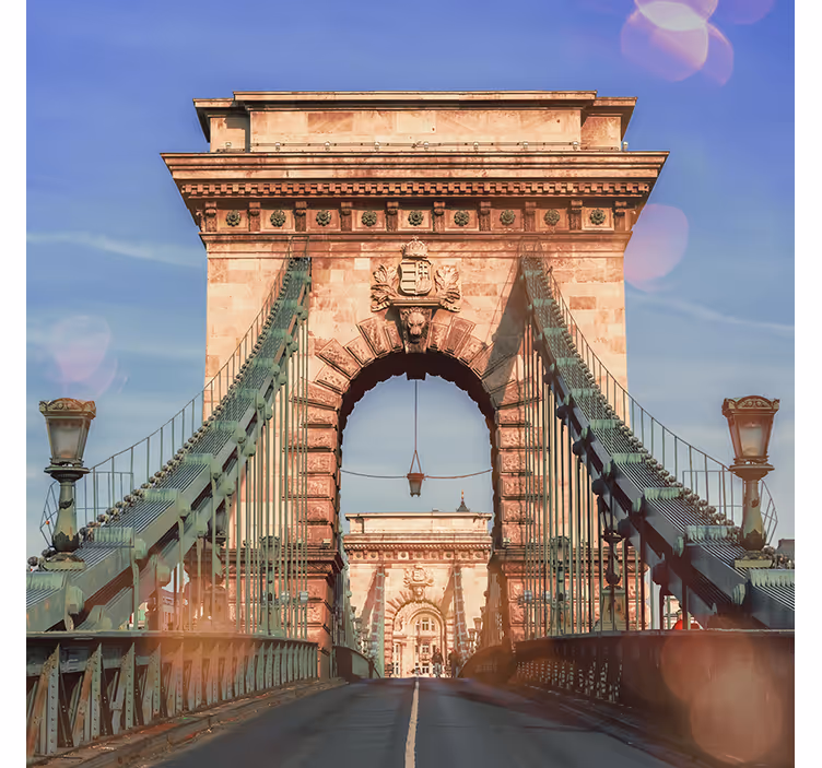 Olohuoneen rullaverho budapestin silta panoramakuvalla - Tenstickers