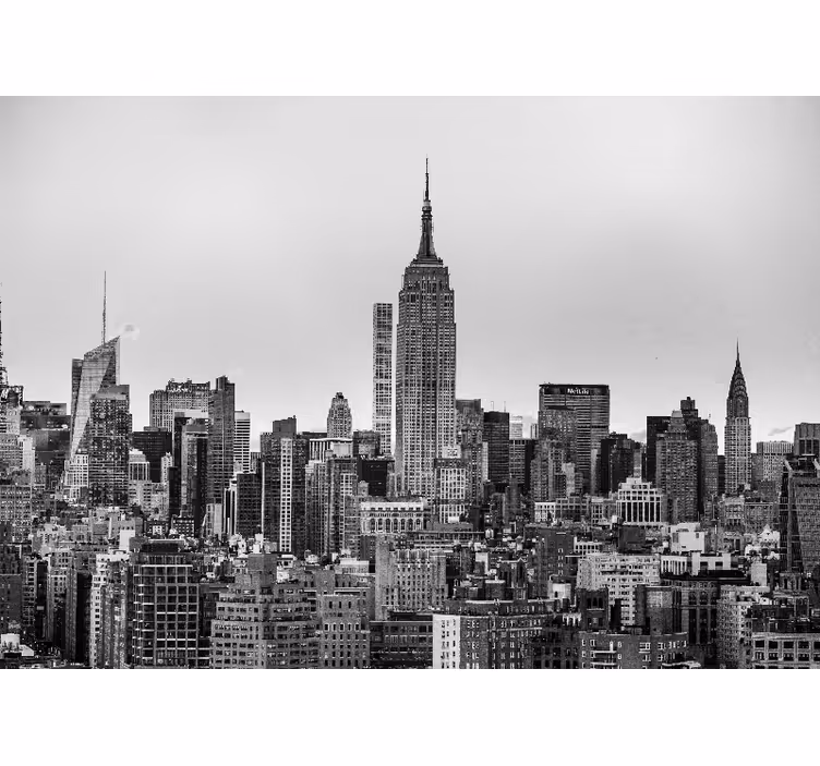 Olohuoneen rullaverho mustavalkoinen new york -kuva - Tenstickers