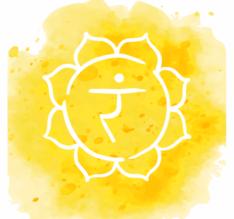 Olohuoneen rullaverho solar plexus chakra -symbolilla - Tenstickers