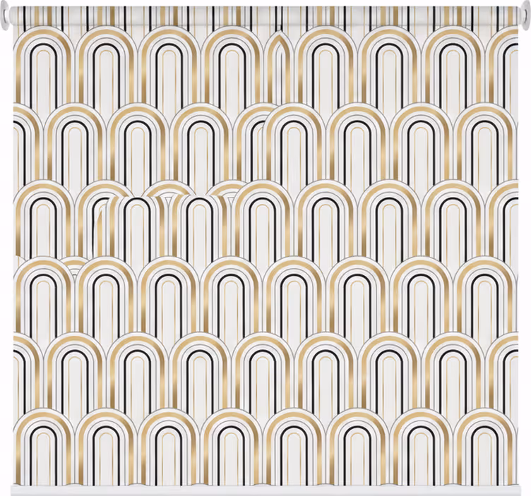 Olohuoneen rullaverho geometriset art deco -kuviot - Tenstickers