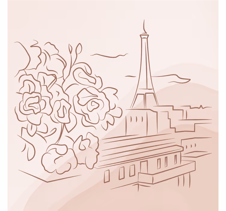 Olohuoneen rullaverho minimalistinen eiffel-torni - Tenstickers