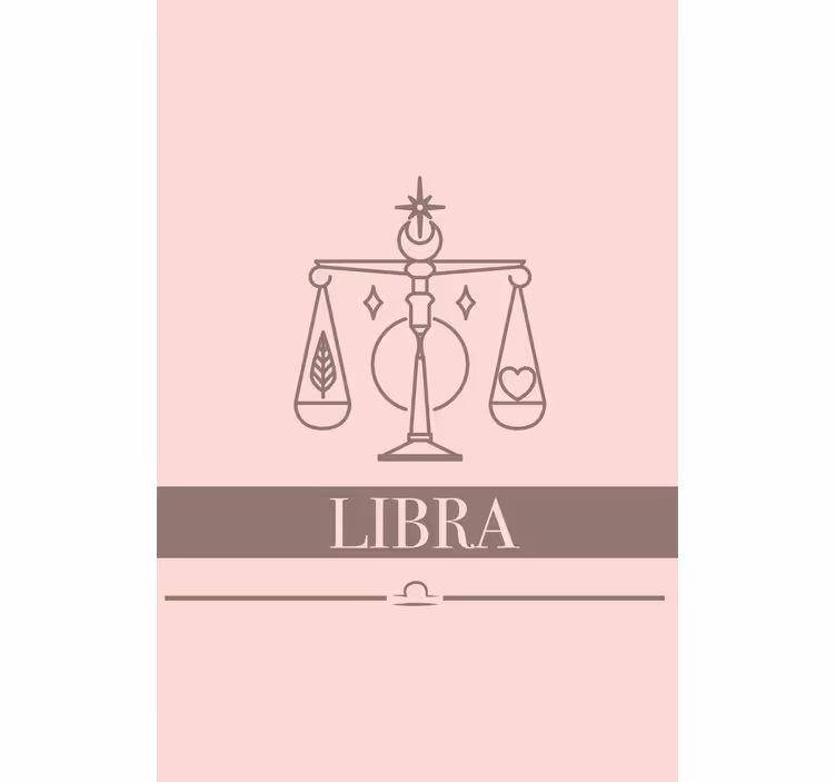 Oluohuoneen rullaverho vaaleanpunaisella vaaka-astrologialla - Tenstickers