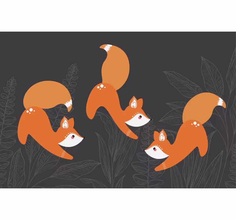Skandinaaviset ketut metsässä olohuoneen rullaverho - Tenstickers