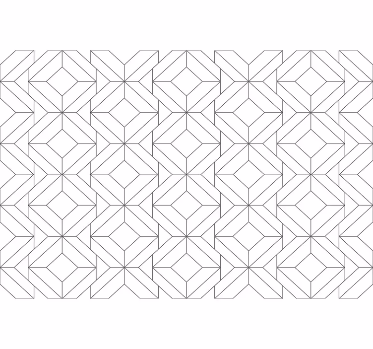 Valkoinen rullaverho japandi geometrisella kuviolla - Tenstickers