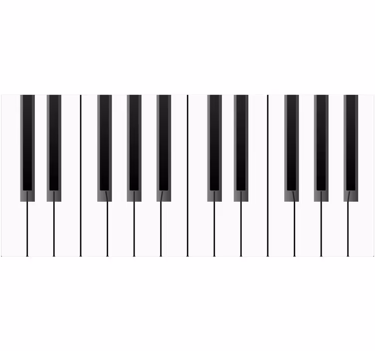 Valkoinen rullaverho iso piano - Tenstickers