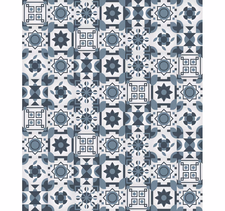 Geometrinen laatta-aiheinen makuuhuoneen rullaverho - Tenstickers