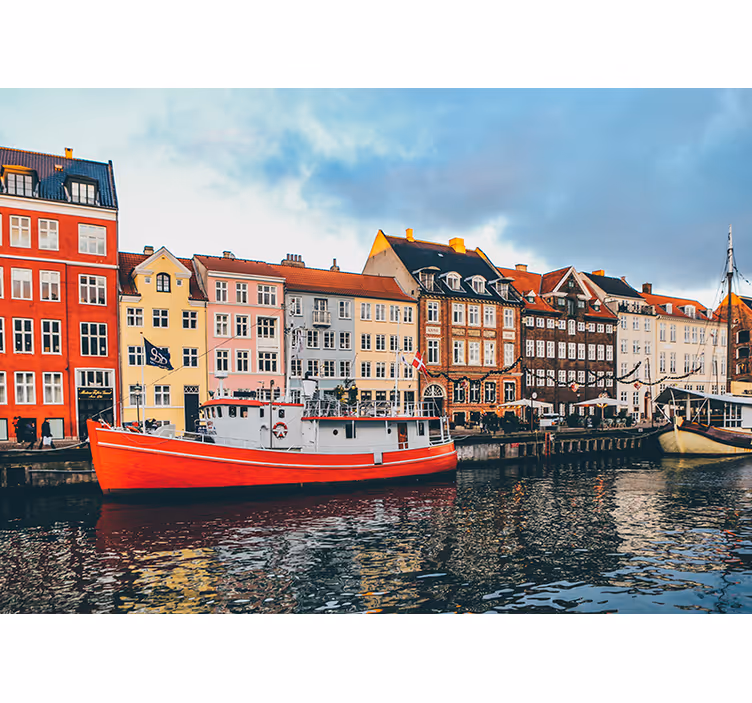 Kauniit ja värikkäät nyhavn makuuhuoneen rullaverho - Tenstickers