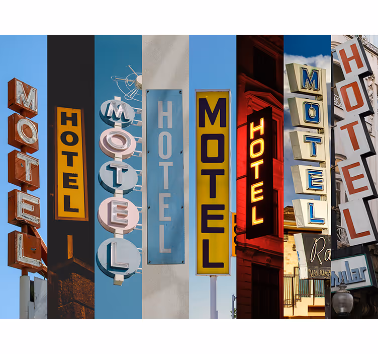 Makuuhuoneen rullaverho hotellikylteillä - Tenstickers