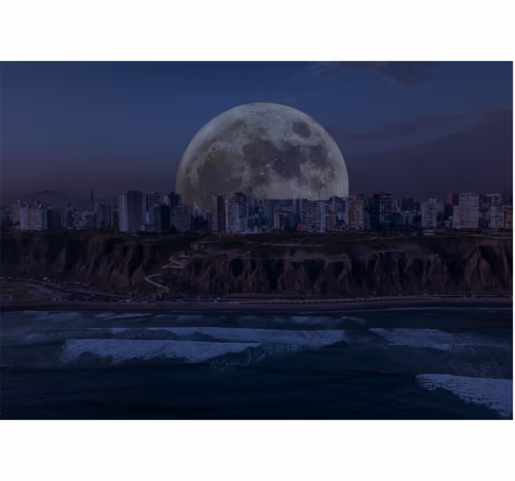 Makuuhuoneen rullaverho lima costa verde yömaisemilla - Tenstickers