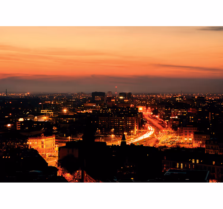 Wrocławin yön panoraama makuuhuoneen rullaverho - Tenstickers