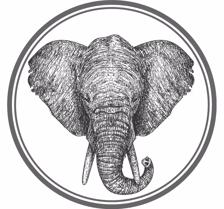 Harmaa elefanttirullaverho - Tenstickers