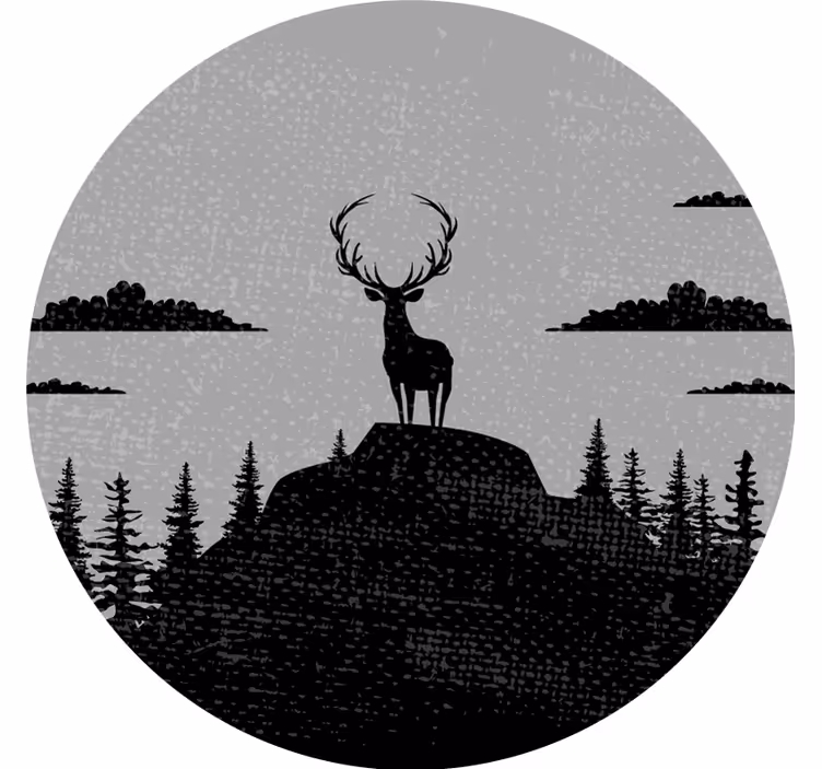 Harmaa ja musta hirvi rullaverho - Tenstickers