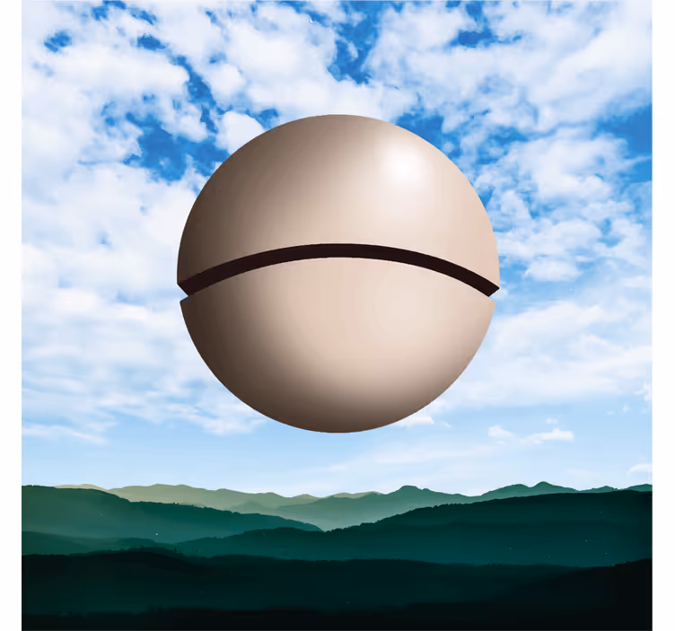 Magritte-pallo olohuoneen rullaverho - Tenstickers