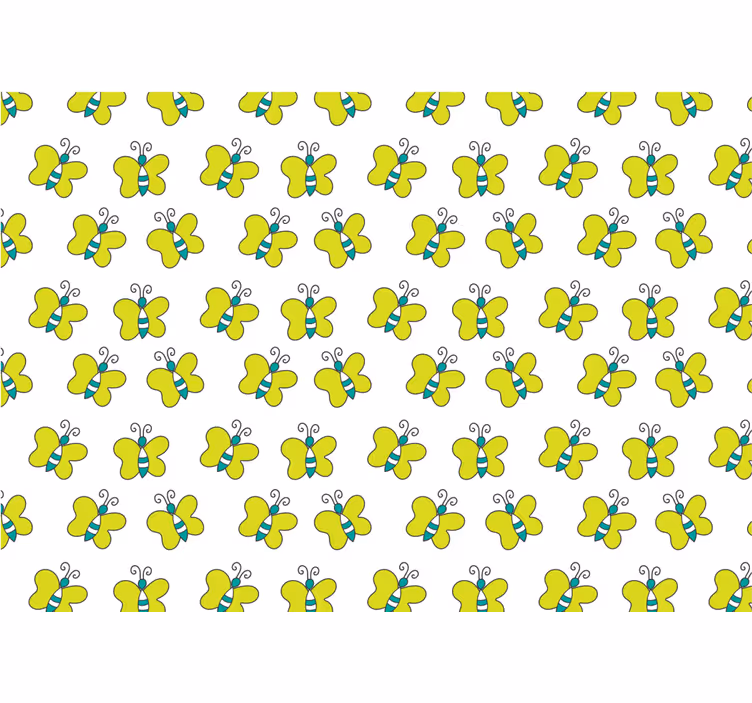 Valkoisen ja vihreän raidallisen perhosen rullaverho - Tenstickers