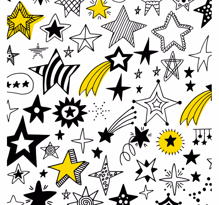 Doodle tähti makuuhuoneen rullaverho - Tenstickers