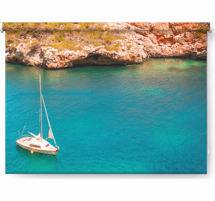 Makuuhuoneen rullaverho sininen meri mallorca - Tenstickers