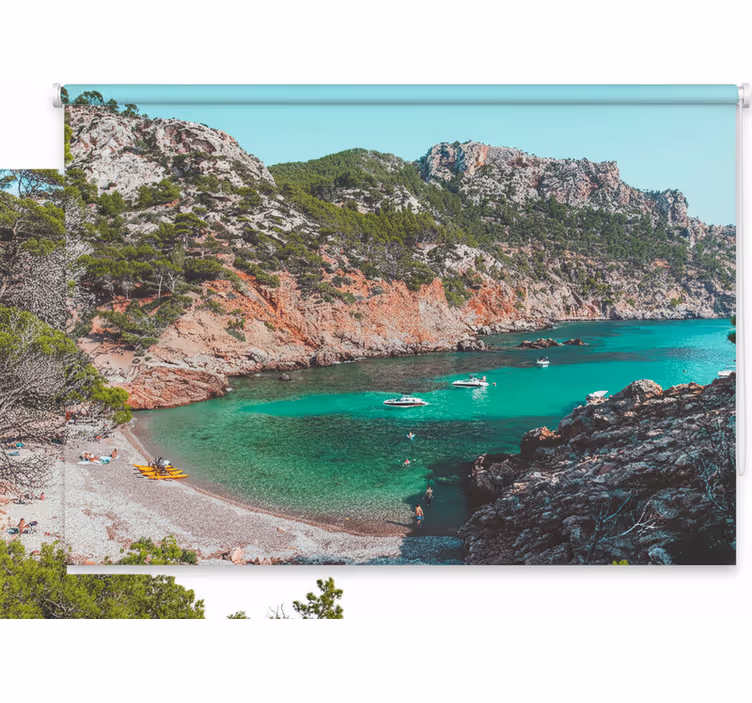 Makuuhuoneen rullaverho kaunis ranta kivillä mallorca - Tenstickers