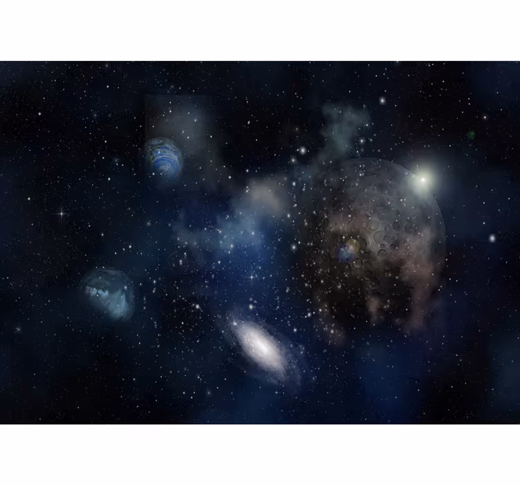 Makuuhuoneen rullaverho kaunis avaruuden ja planeetan näkymä - Tenstickers