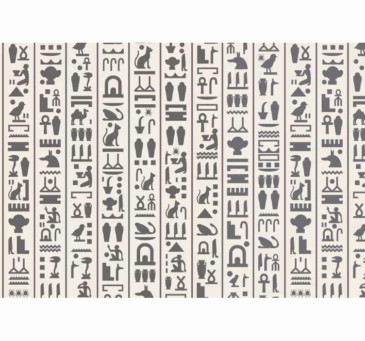 Valkoinen rullaverho hieroglyfit - Tenstickers