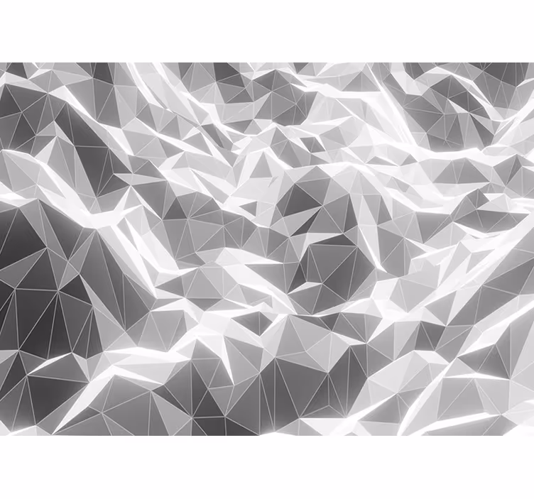 Valkoinen rullaverho harmailla geometrisilla vuorilla - Tenstickers