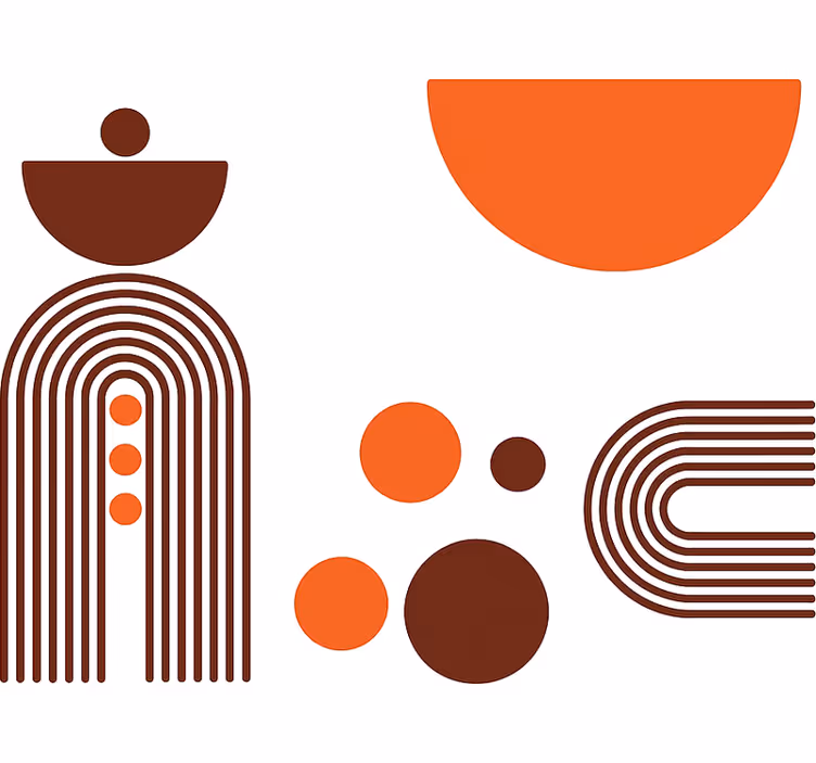 Abstrakti geometriaolohuoneen rullaverho - Tenstickers
