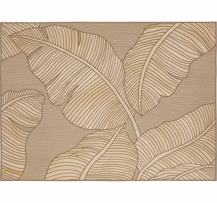 Beige suuret lehdet rullaverho olohuoneeseen - Tenstickers