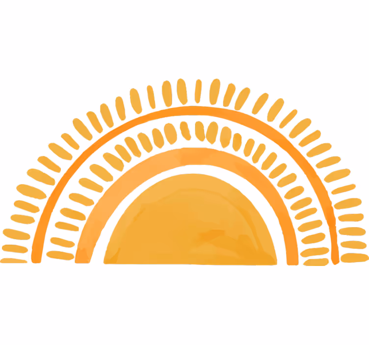 Kuviteltu keltainen aurinko makuuhuoneen rullaverho - Tenstickers
