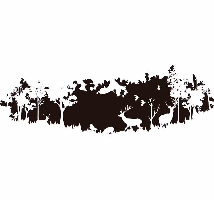 Makuuhuoneen rullaverho metsämaiseman siluetti - Tenstickers