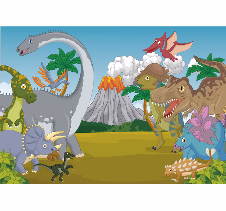 Lapsen rullaverho dinoaiheisella seinäkoristeella - Tenstickers