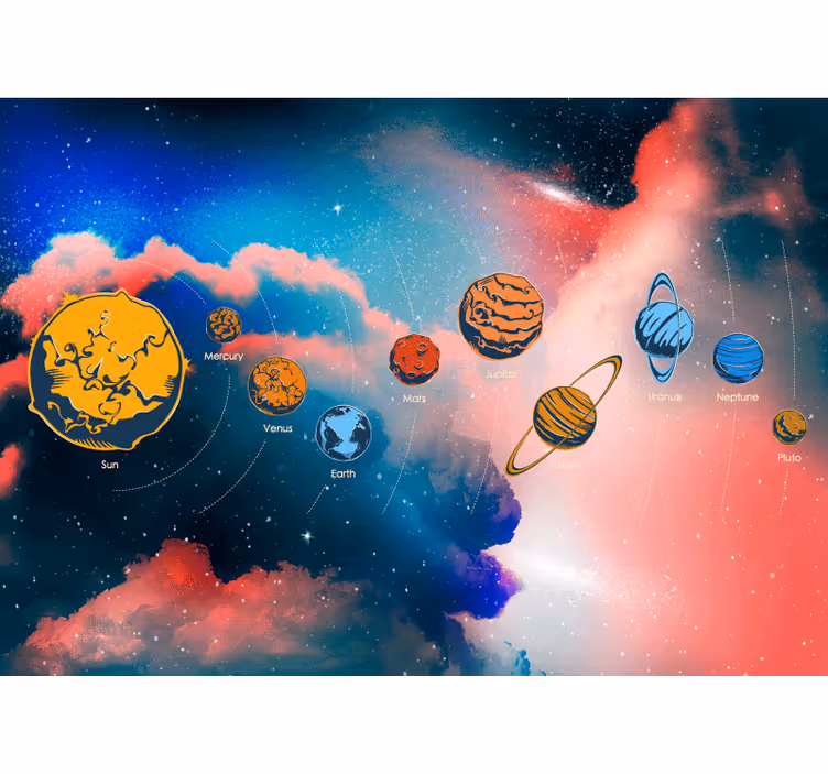 Lapsen rullaverho aurinkokunta planeettoineen - Tenstickers