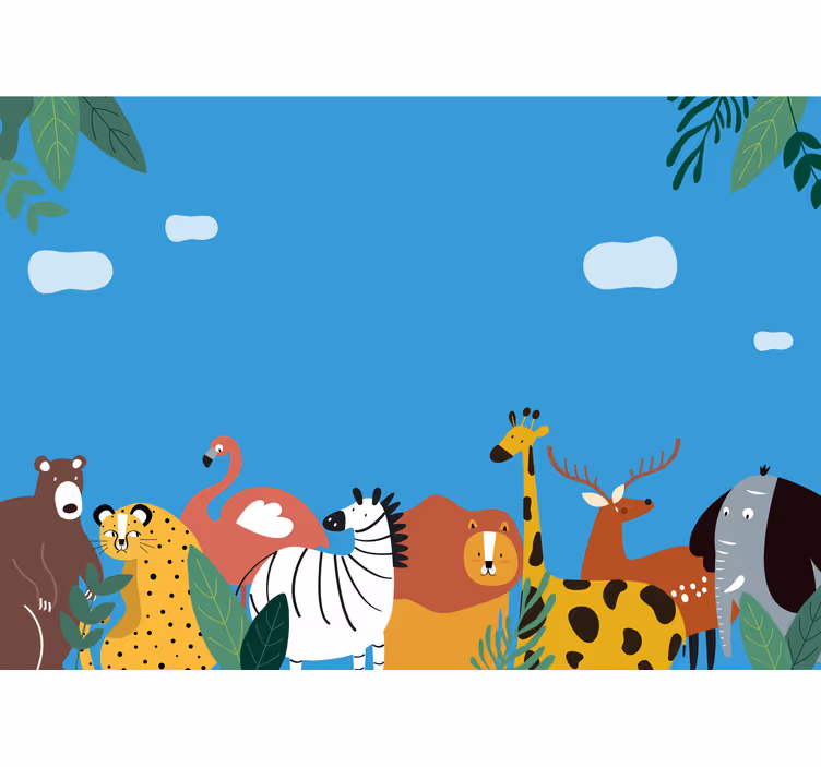 Erilaiset eläimet lapsen rullaverho - Tenstickers