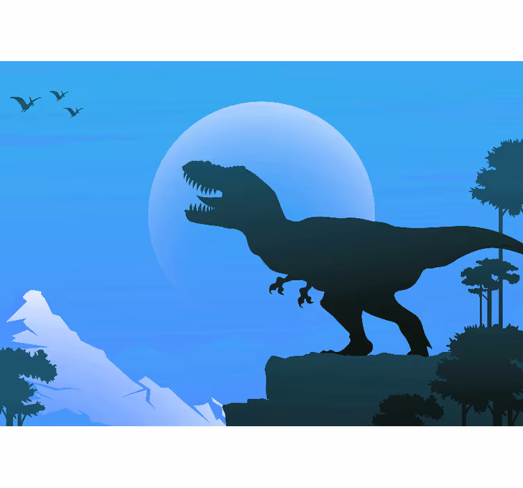 Lapsen rullaverho hurja t-rex murisee - Tenstickers