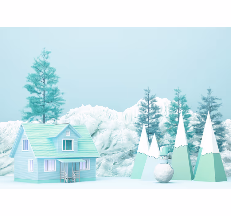 Lapsen rullaverho metsässä pieni maatila matala polykuvio - Tenstickers