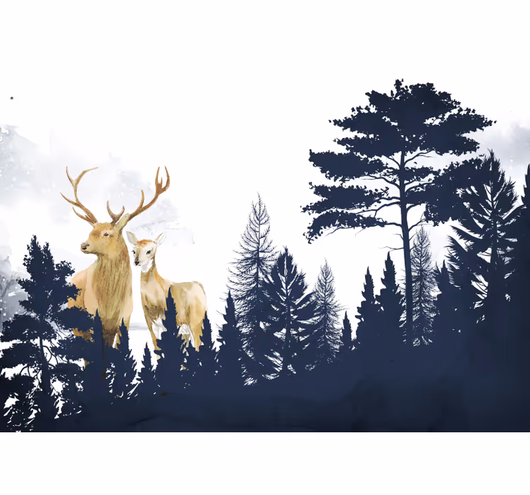 Lapsen rullaverho skandinaavisen tyylin metsän ystävät - Tenstickers
