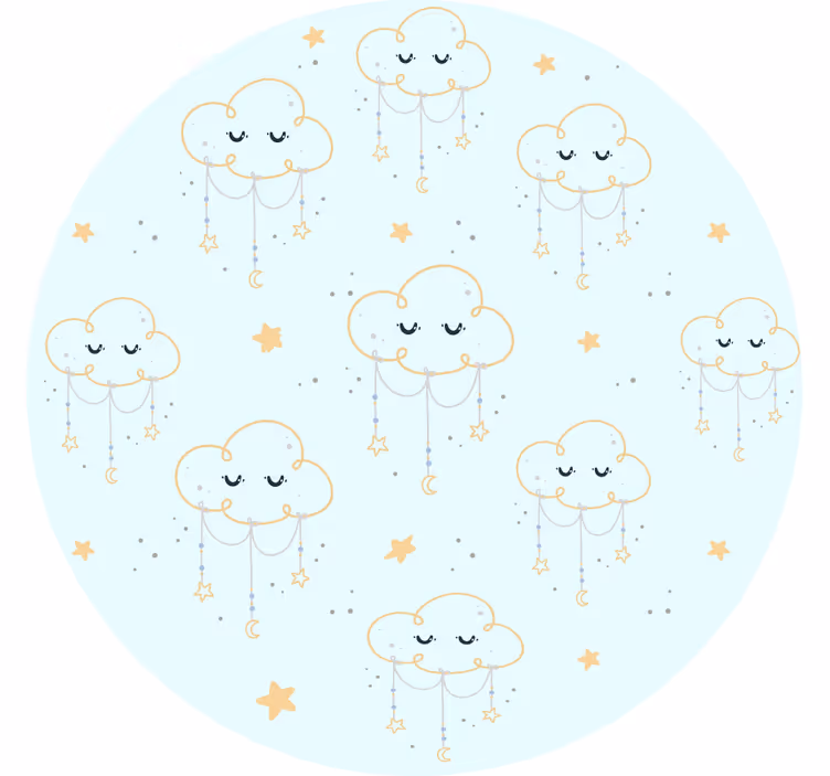 Lapsen rullaverho pilvikuosisella kankaalla - Tenstickers