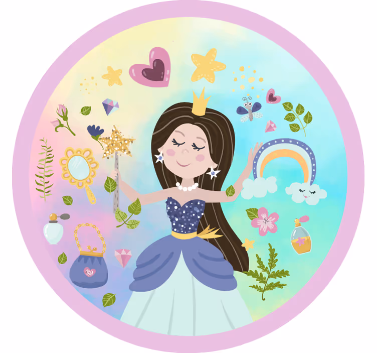Lapsen rullaverho prinsessateemalla monivärinen tausta - Tenstickers
