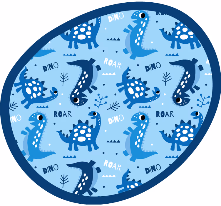Lapsen rullaverho siniset dinosaurukset taustalla - Tenstickers
