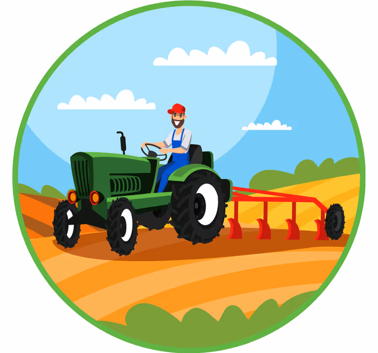 Lapsen rullaverho kyntävä traktori - Tenstickers