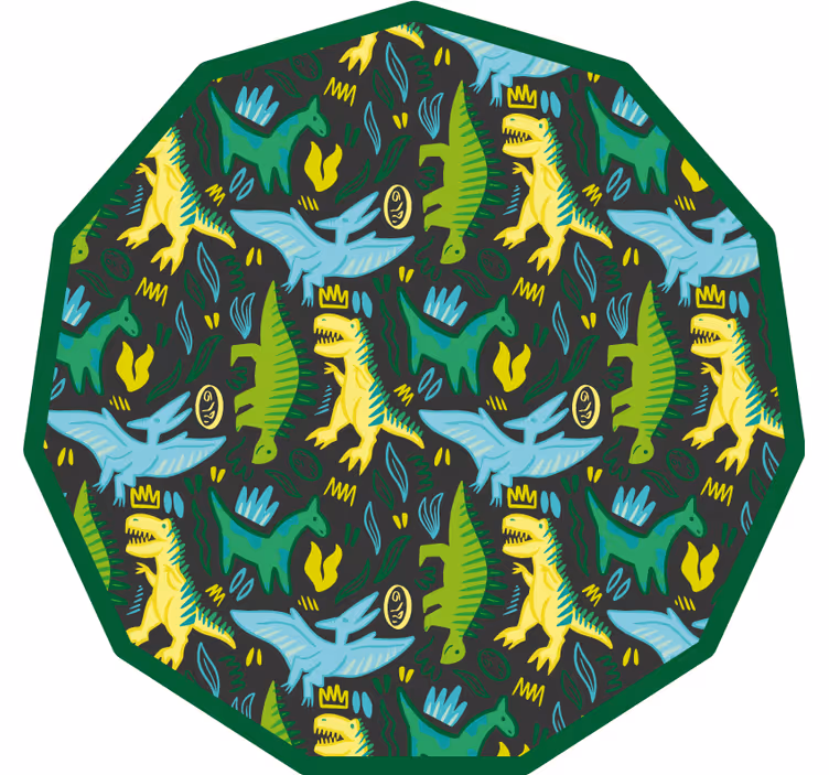 Lapsen rullaverho vihreä dinosaurusteema kuvioilla - Tenstickers