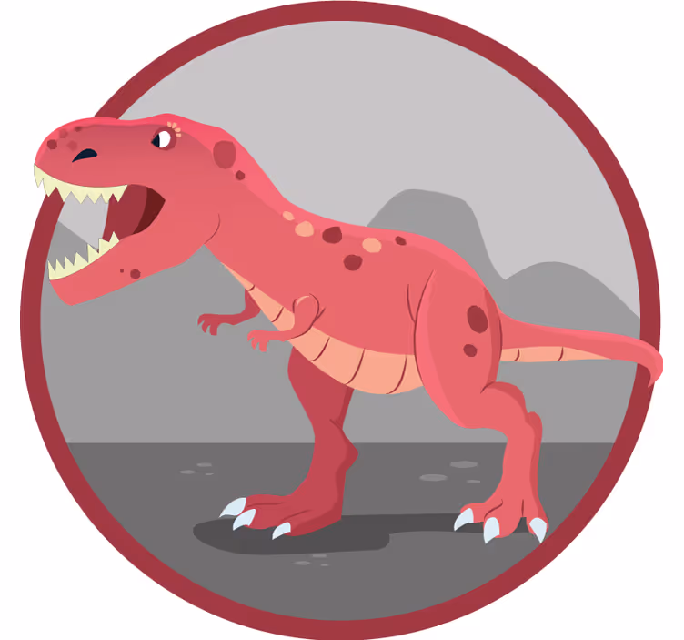 Lapsen rullaverho t-rexkuvalla joka murisee - Tenstickers
