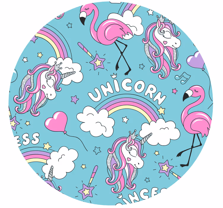 Lapsen rullaverho yksisarviskuvioilla flamingo sateenkaari - Tenstickers