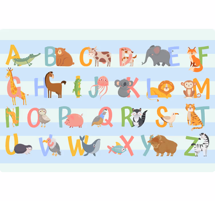 Lapsen rullaverho aakkoset ja numerot - Tenstickers