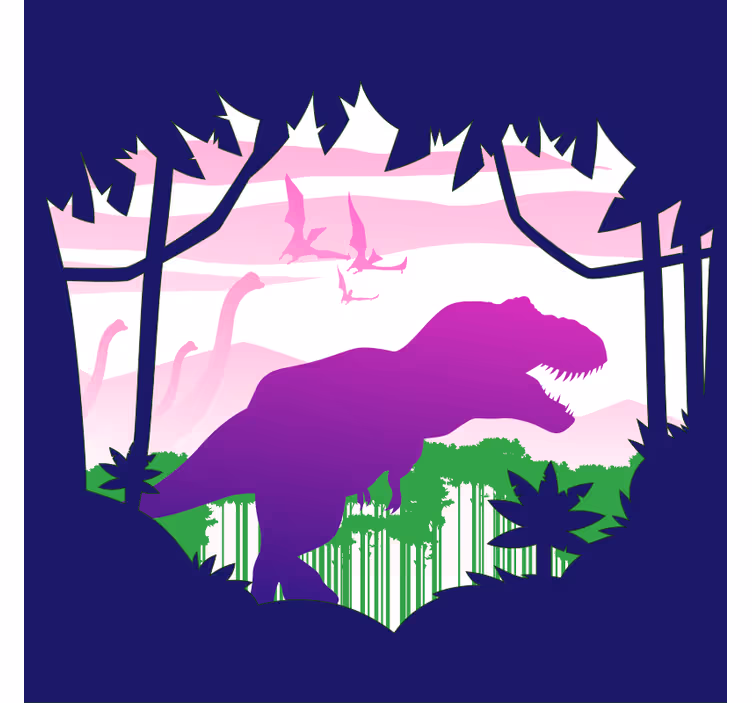 Lapsen rullaverho iso dinosaurus ja linnut muovimatto - Tenstickers