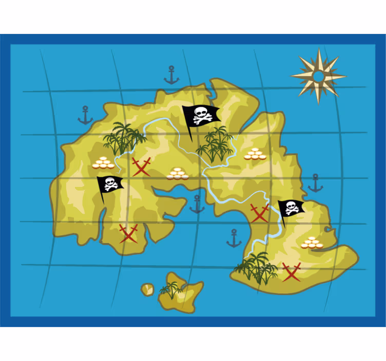 Lapsen seikkailukarttarullaverho - Tenstickers