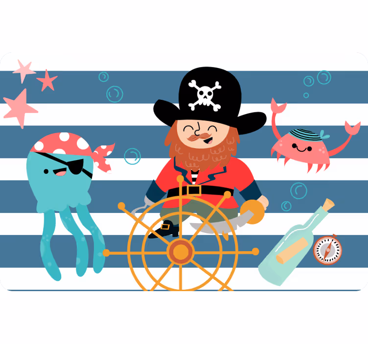 Lapsen rullaverho merirosvoyksikkökartalla - Tenstickers